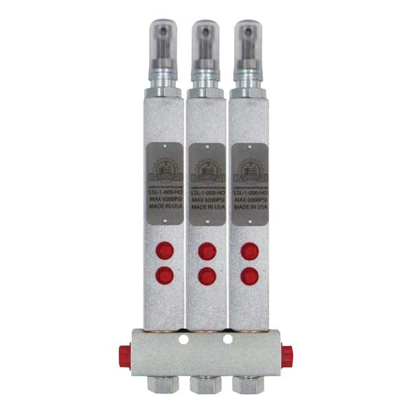 Alemlube ASL-1-HO high volume three stage grease injector manifold ASL-M3A-000-HO