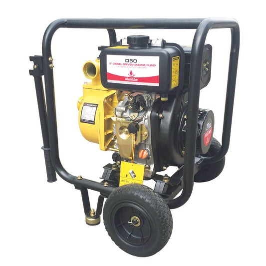 Alemlube Diesel Driven 2" Diesel & Water Transfer Engine Pump, Pull Start - 500L/min D50