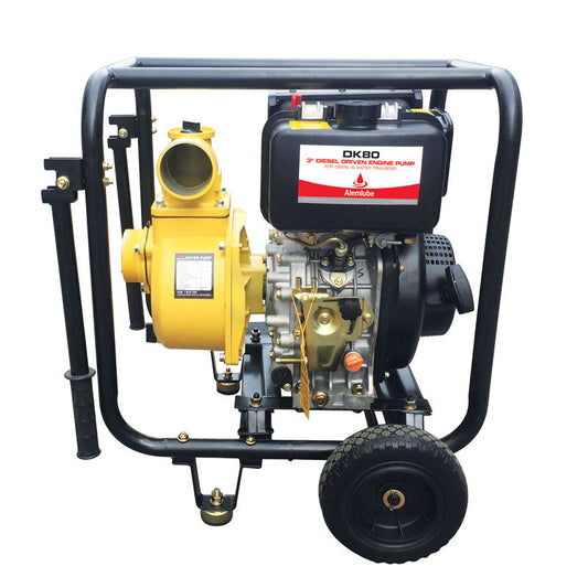 Alemlube Diesel Driven 3" Diesel & Water Transfer Engine Pump, Key Start - 830L/min DK80