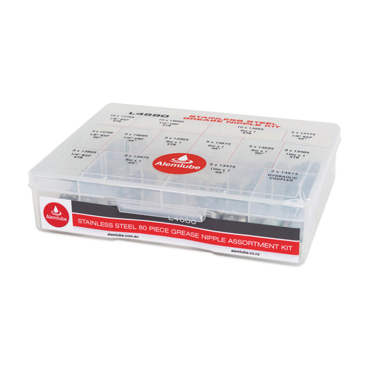 Alemlube Stainless Steel Grease Nipple Assortment Kit L4680
