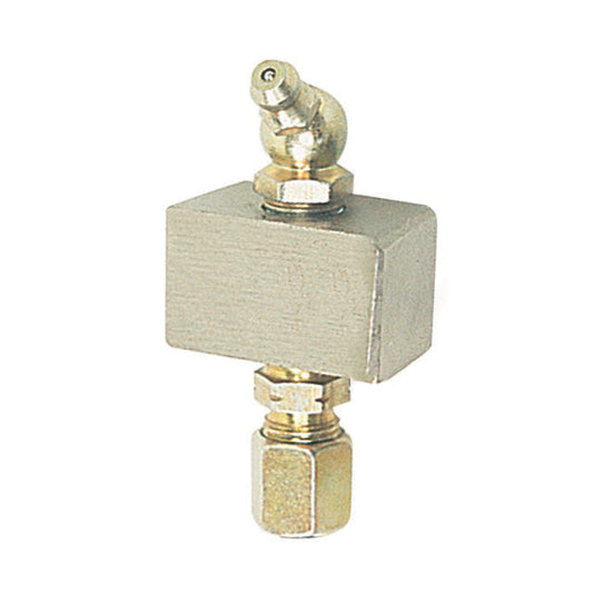 Alemlube header block 1 outlet comes with 6mm fittings and grease nipples 6131