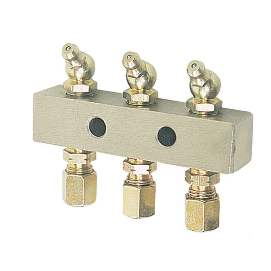 Alemlube header block 3 outlet comes with 6mm fittings and grease nipples 6133