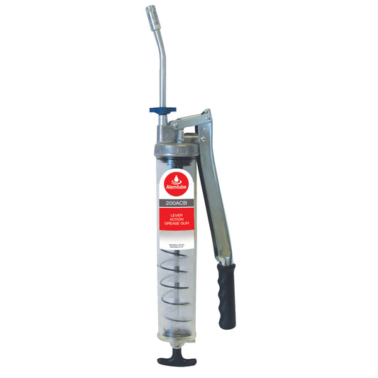 Alemlube 400g Clear Barrel Lever Action Grease Gun 200ACB