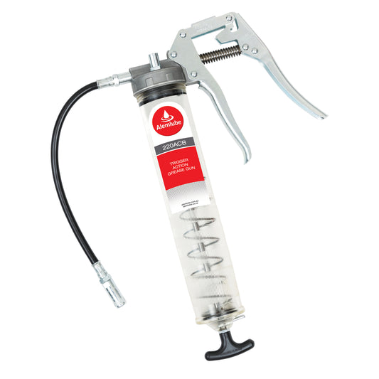 Alemlube 400g Clear Barrel Trigger Action Grease Gun 220ACB